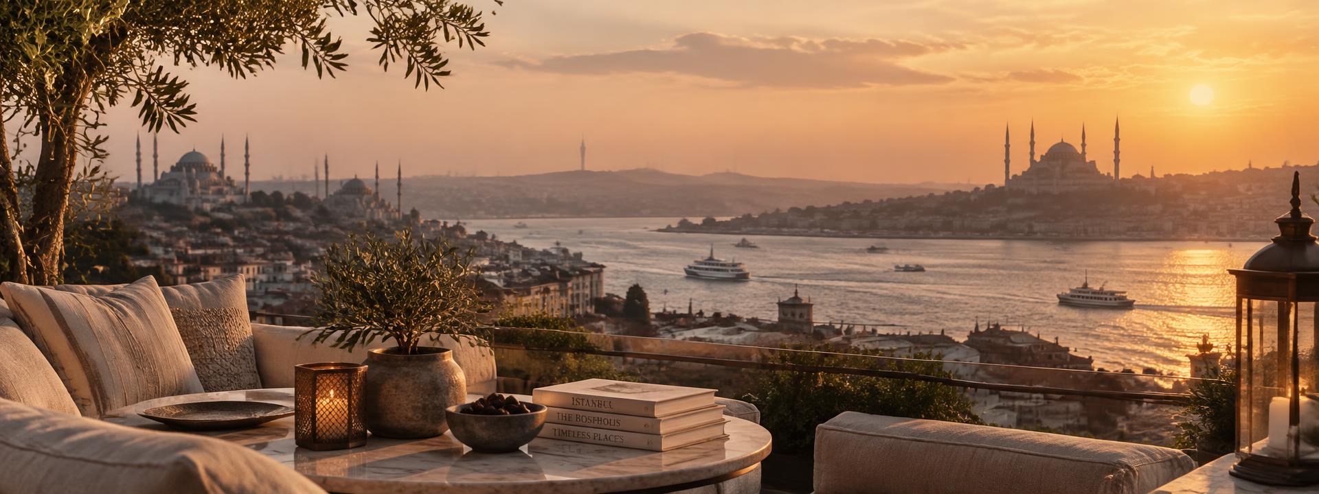 Panoramic view of Istanbul at dusk